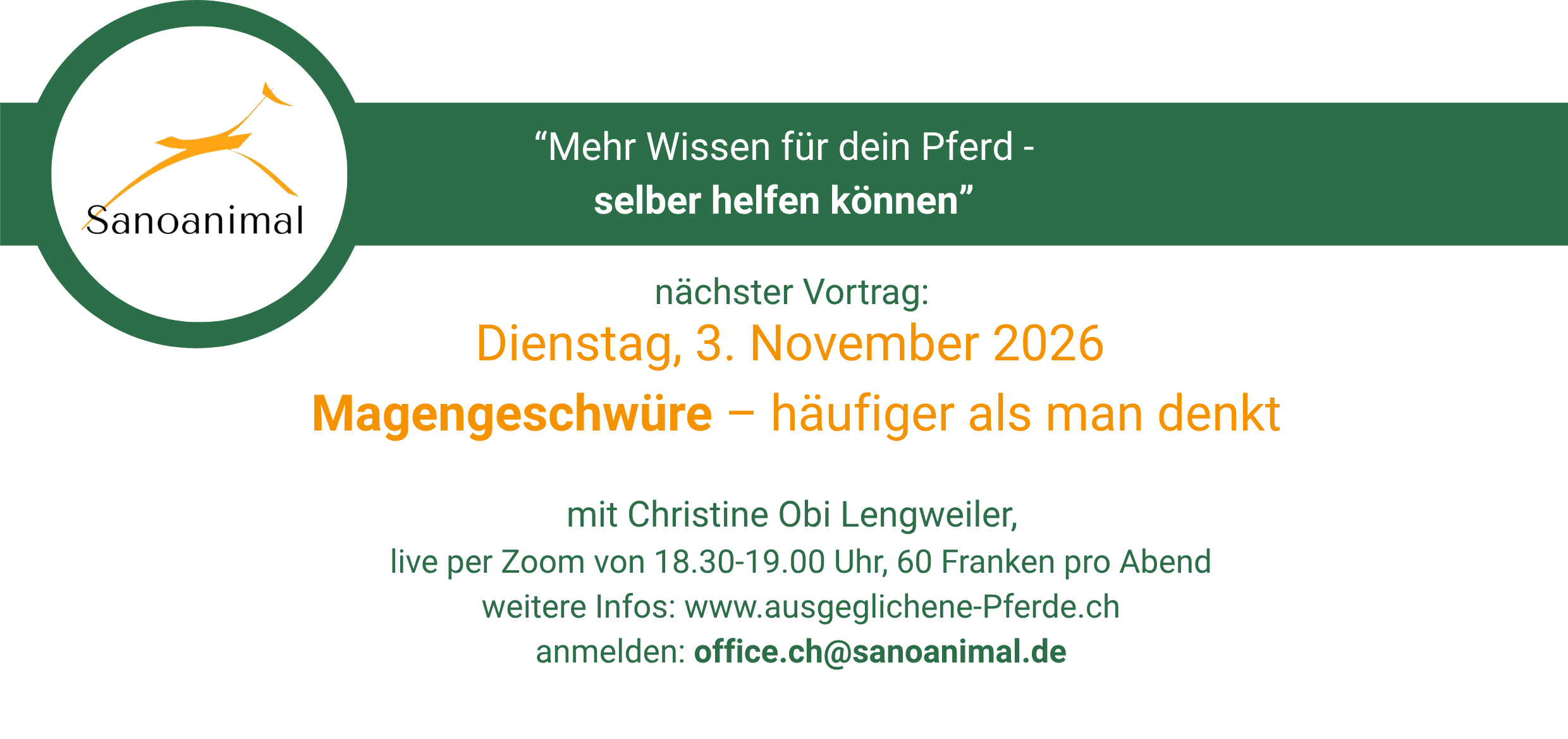 Vorträge Sanoanimal auf berndeutsch