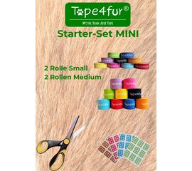 Tape4Fur® Starter-Set MINI: 2x Small, 2x Medium, Schere & Gittertapes S. Einstieg ins Tiertaping für Pferd & Hund. Bei imFUTTERSACK bestellen.