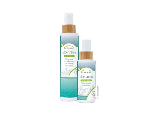 PerNaturam Silbercreme 200ml mit Mikrosilber, pflegend für Hunde, Katzen und Pferde. Jetzt bei imFUTTERSACK in der Schweiz bestellen.