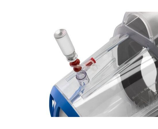 SaHoMa-II Adapter für Dosieraerosole für Pferde montiert auf dem Gerät mit Medikament– ab Schweizer Lager auf imFUTTERSACK.ch