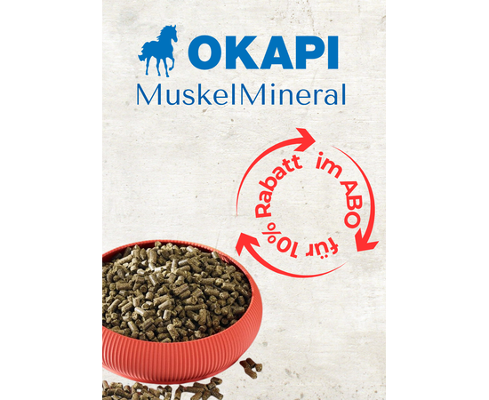 OKAPI MuskelMineral für Pferde – Mineralfutter für Muskelaufbau und Vitalität erhältlich im monatlichen Abo | Ab Lager Schweiz – imFUTTERSACK.ch